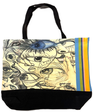SEVIGNY WHITE TOTES w/BLACK STRAPS & BASE