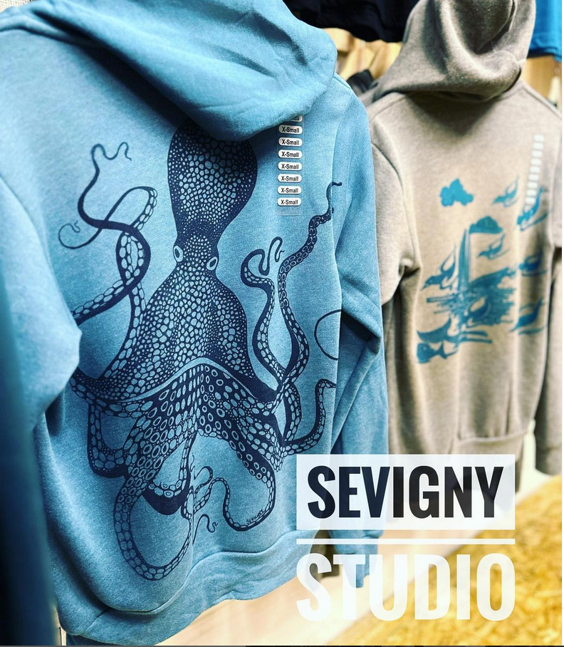 Sevigny Pullover Hoodie: Octopus