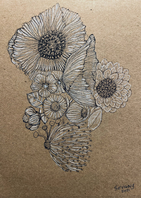 FLOWER WHITE AND BLACK
