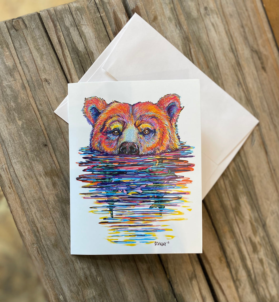 SWIMMING BEAR CARD