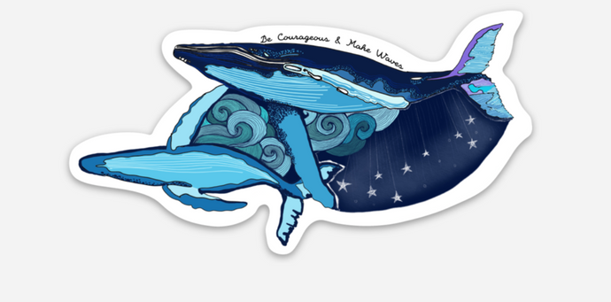 WAVED WHALES STICKER